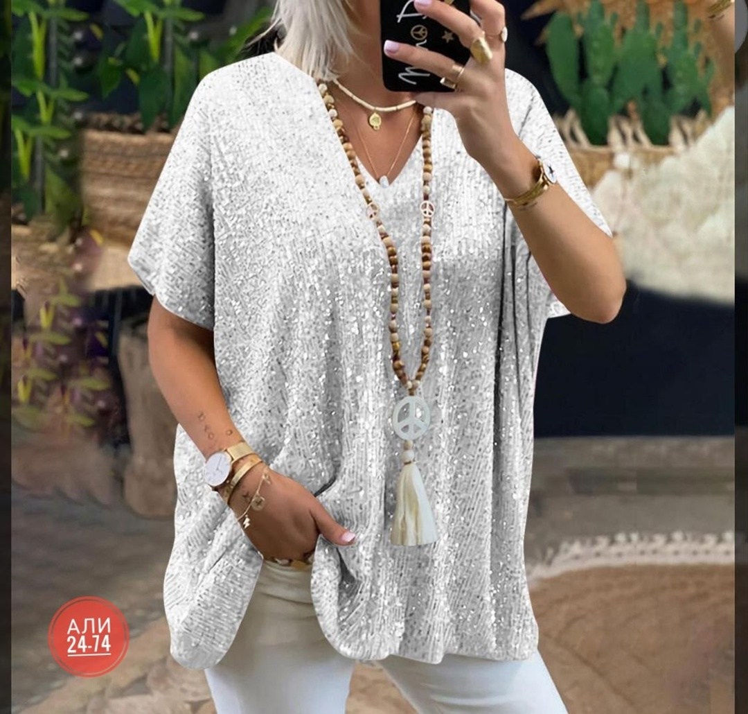 блестящая рубашка,блузка модная,модная женская блузка,футболка с пайетками,женская блузка