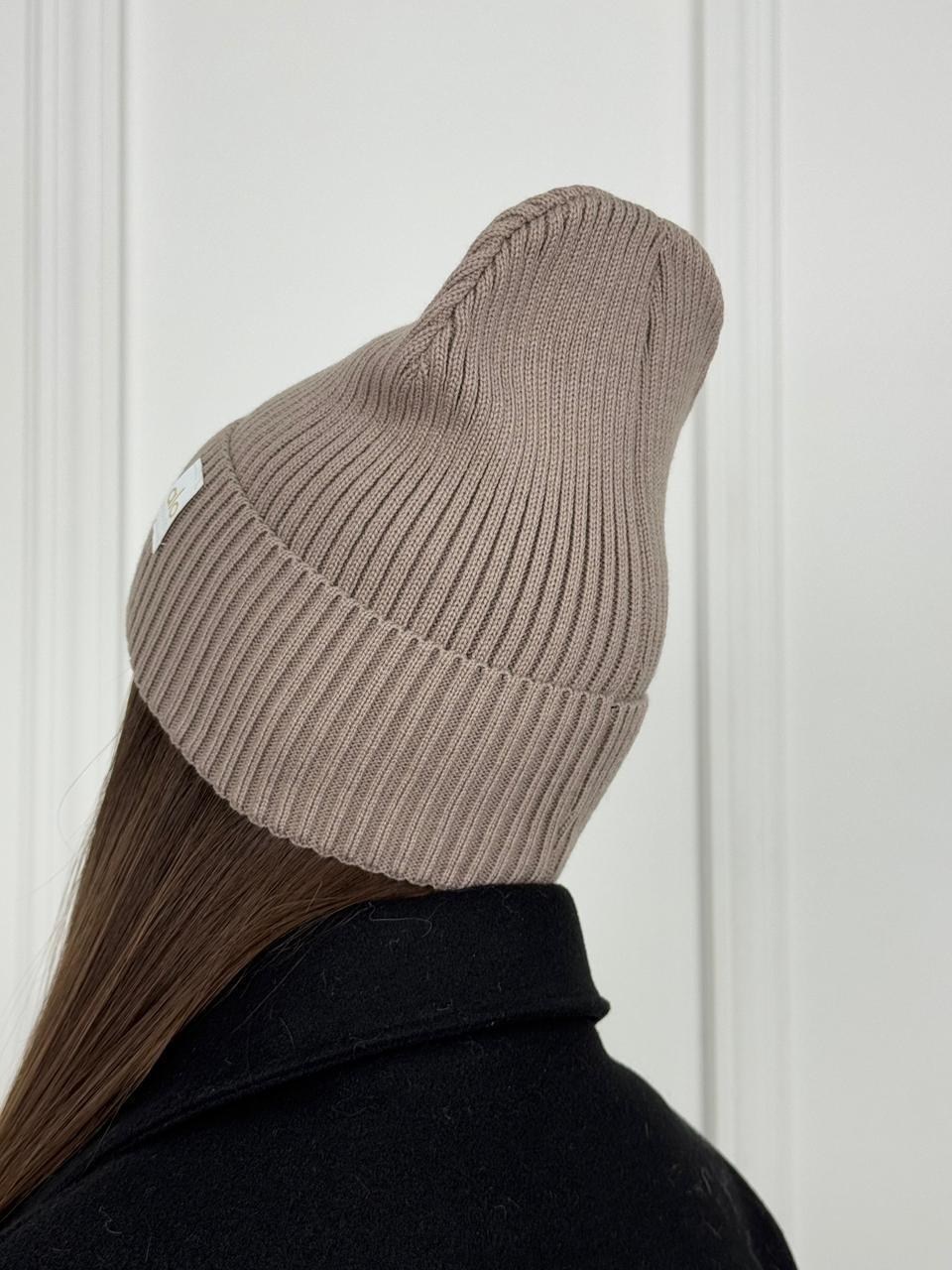 шапка серая,шапка бини,шапка вязаная,шапка бини женская,шапка демисезонная