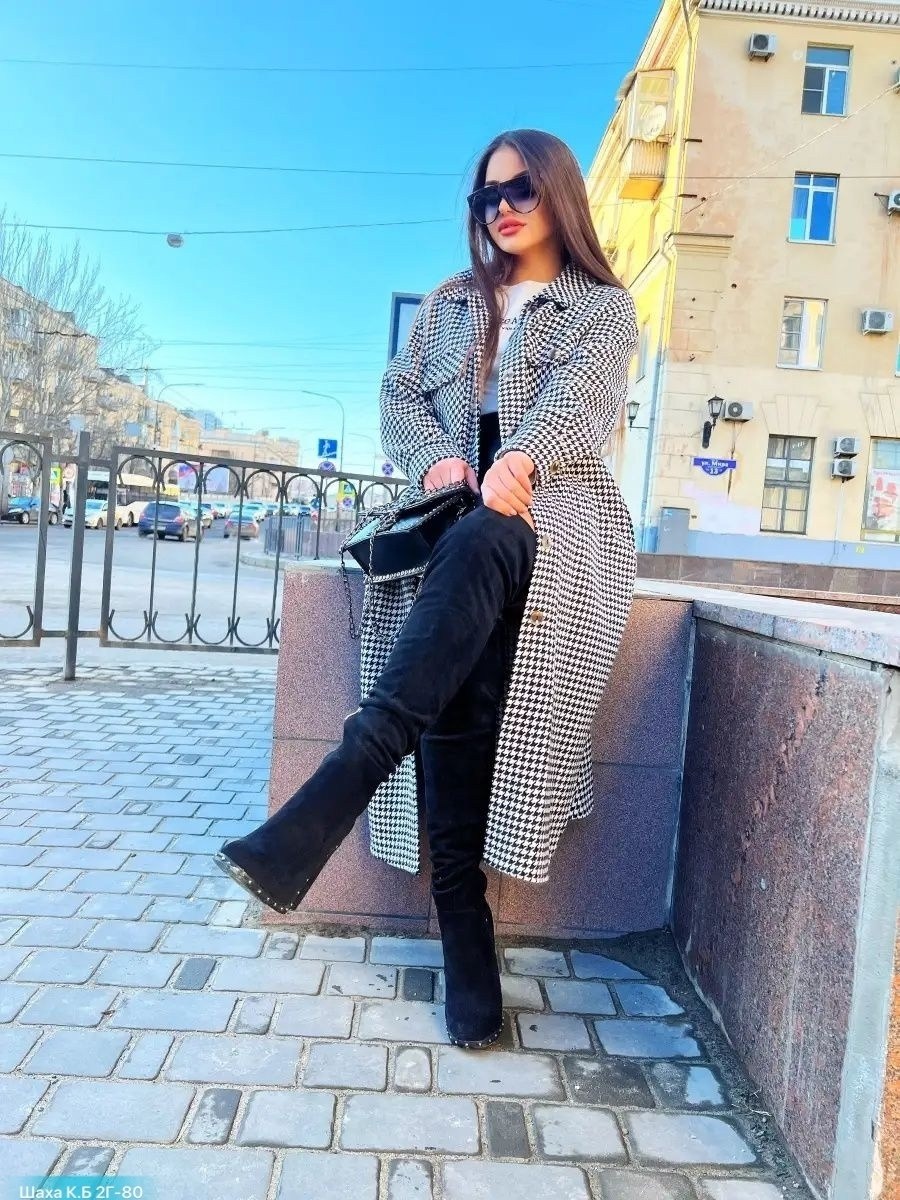 пальто гусиная лапка,пальто в клетку,стильное пальто,пальто модное,пальто свободного кроя