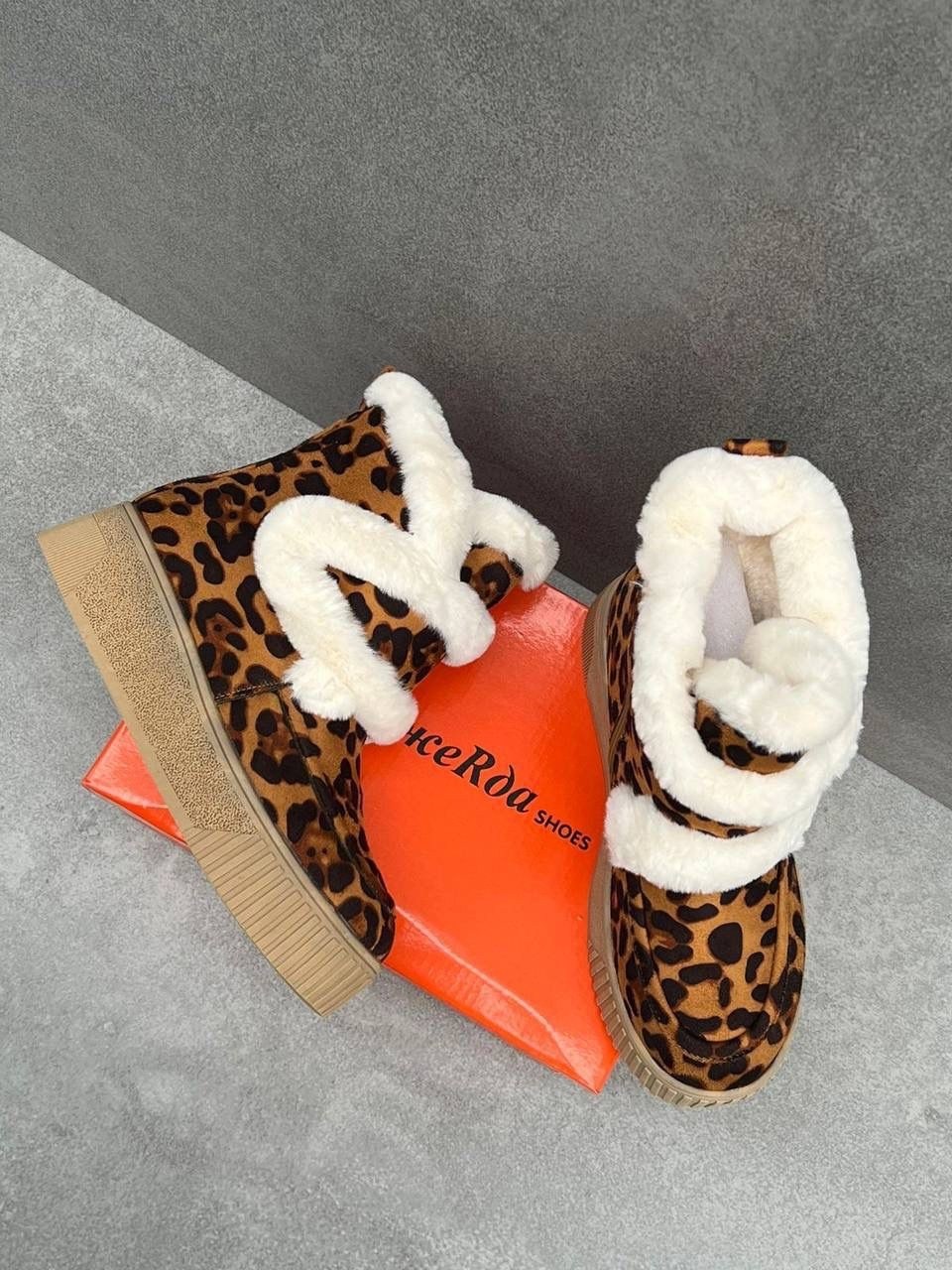 ,женская  зимняя,угги женские,леопардовые ботинки,женская