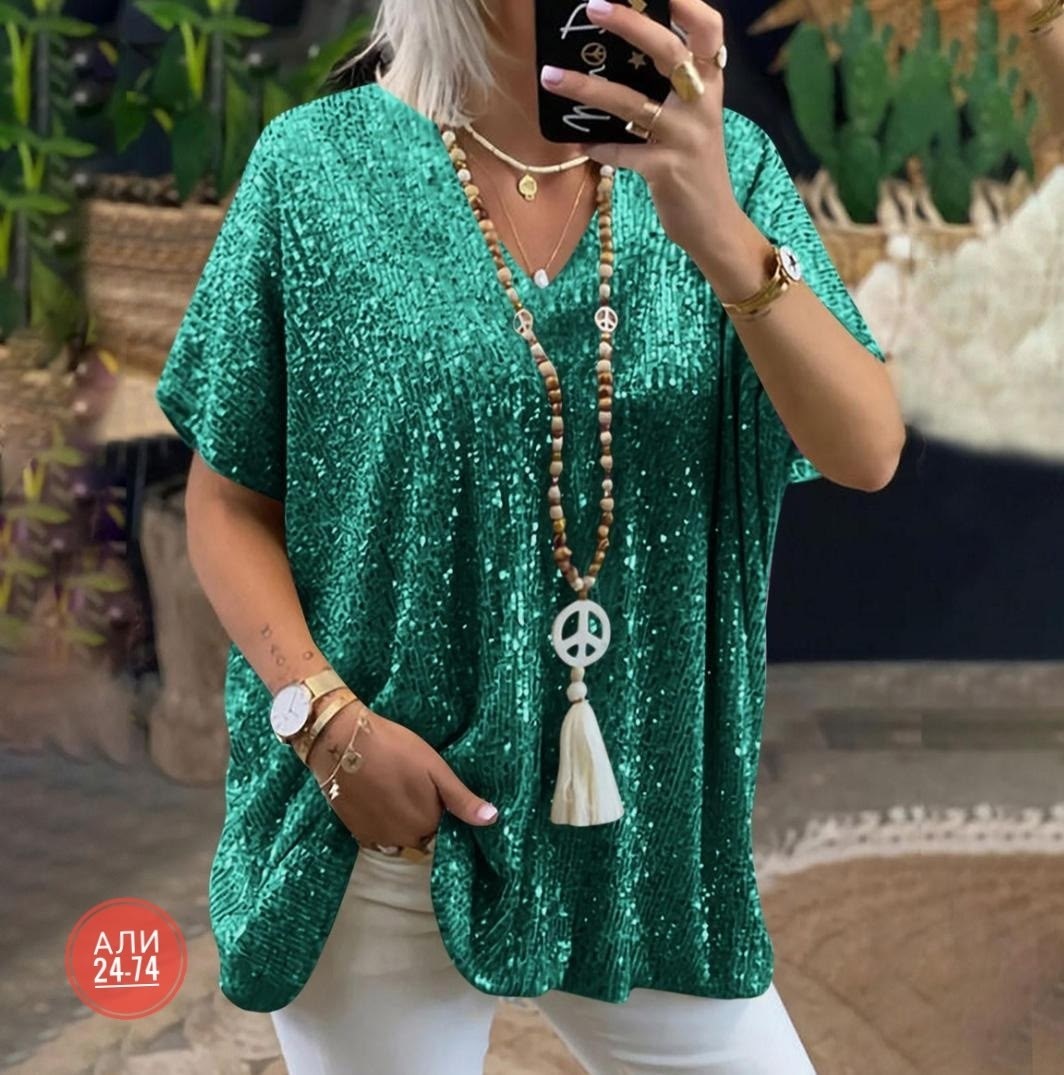 блестящая рубашка,блузка модная,модная женская блузка,футболка с пайетками,женская блузка