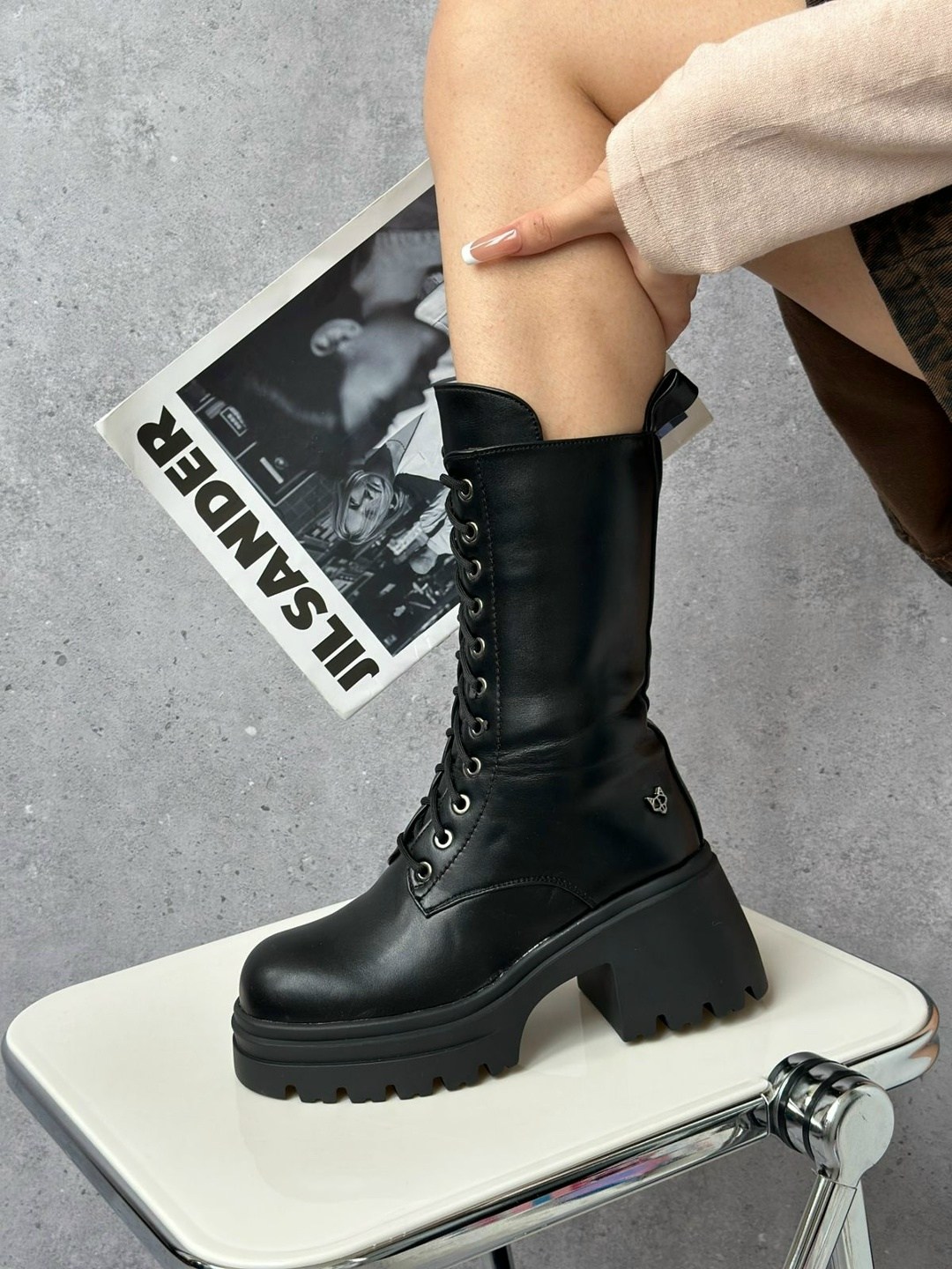 ботинки женские,,ботинки женские на шнуровке на платформе высокие,модные ботинки, женская зимняя