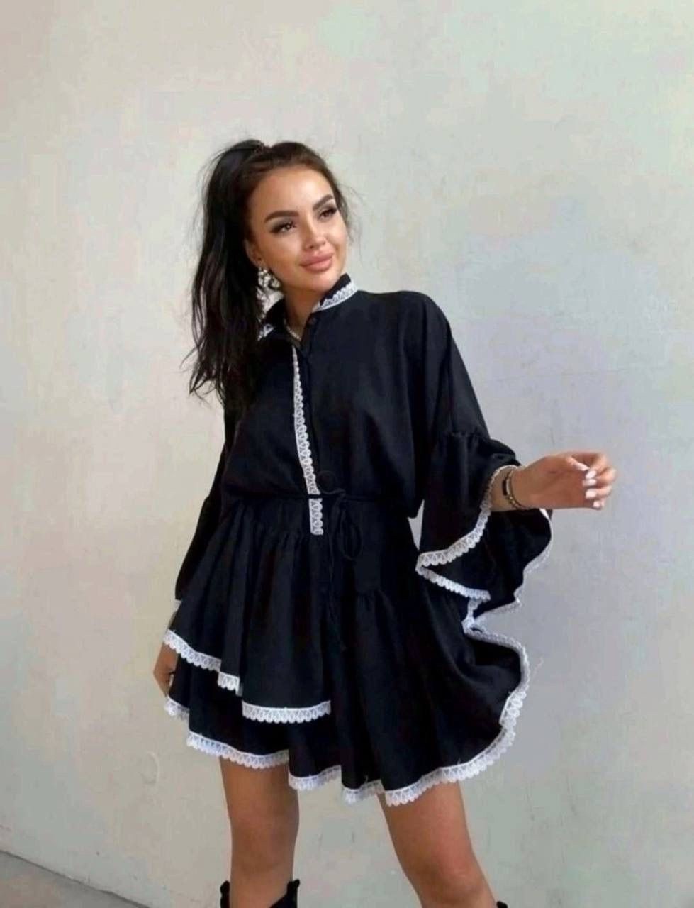 платье женская,платье с широкими рукавами,платье,платье женское модное,платье туника