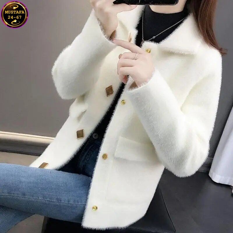 кардиганы из искусственного кашемира,куртка женская теплая,теплое пальто,шерстяное пальто,пальто в корейском стиле