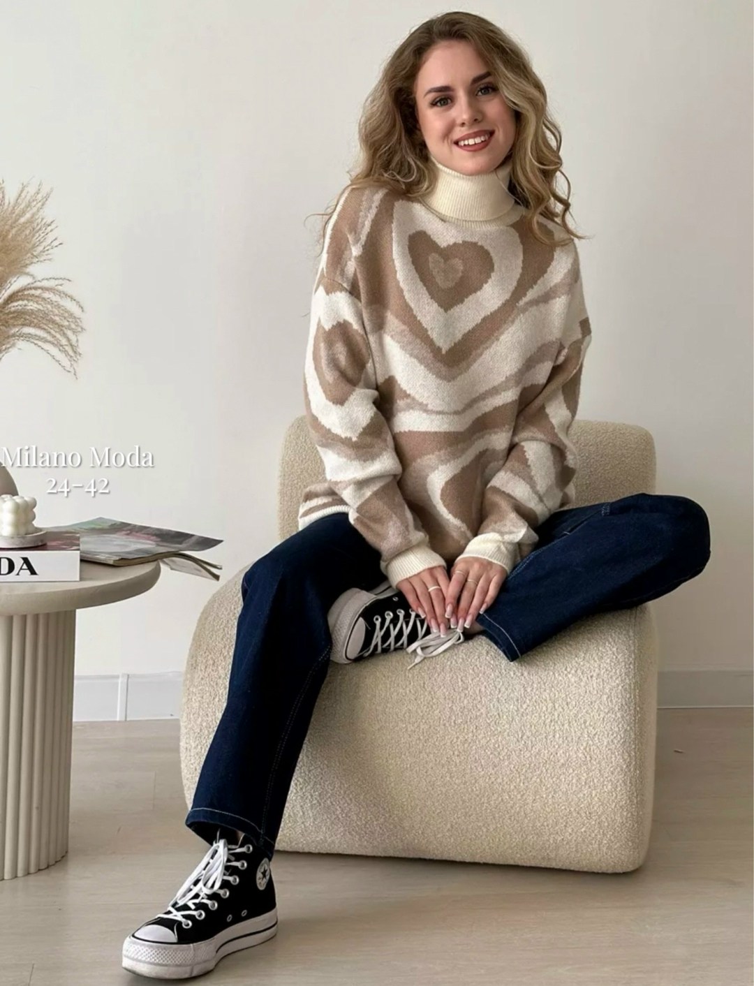 джемпер бежевый,свитера женские,кофта женская,вязаные свитера,свитер с принтом