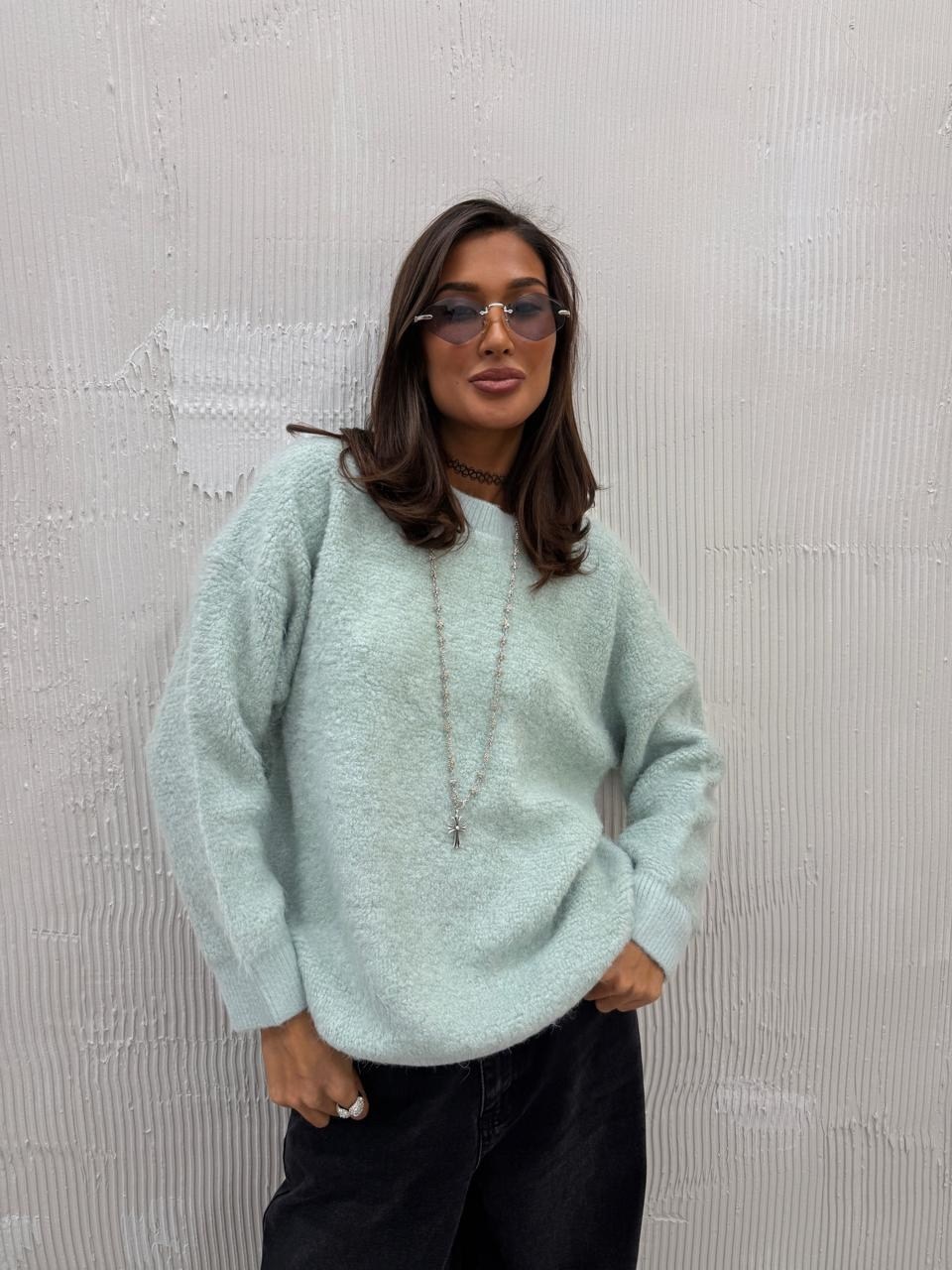 джемпер оверсайз,свитер удлиненная,вязаный свитер оверсайз,кофта свитер,бирюзовый джемпер
