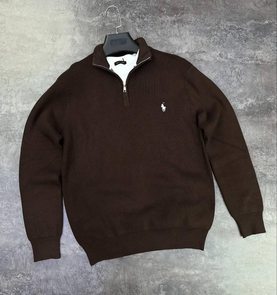 свитер с воротником,свитера мужская,поло свитер,коричневая кофта,мужская мода