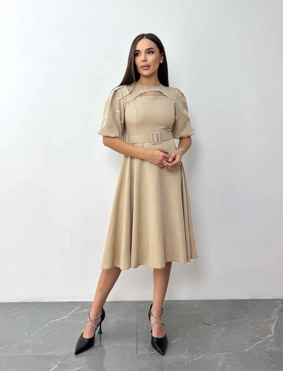 платье креп,платье с поясом,элегантное платье,модное платье,платье