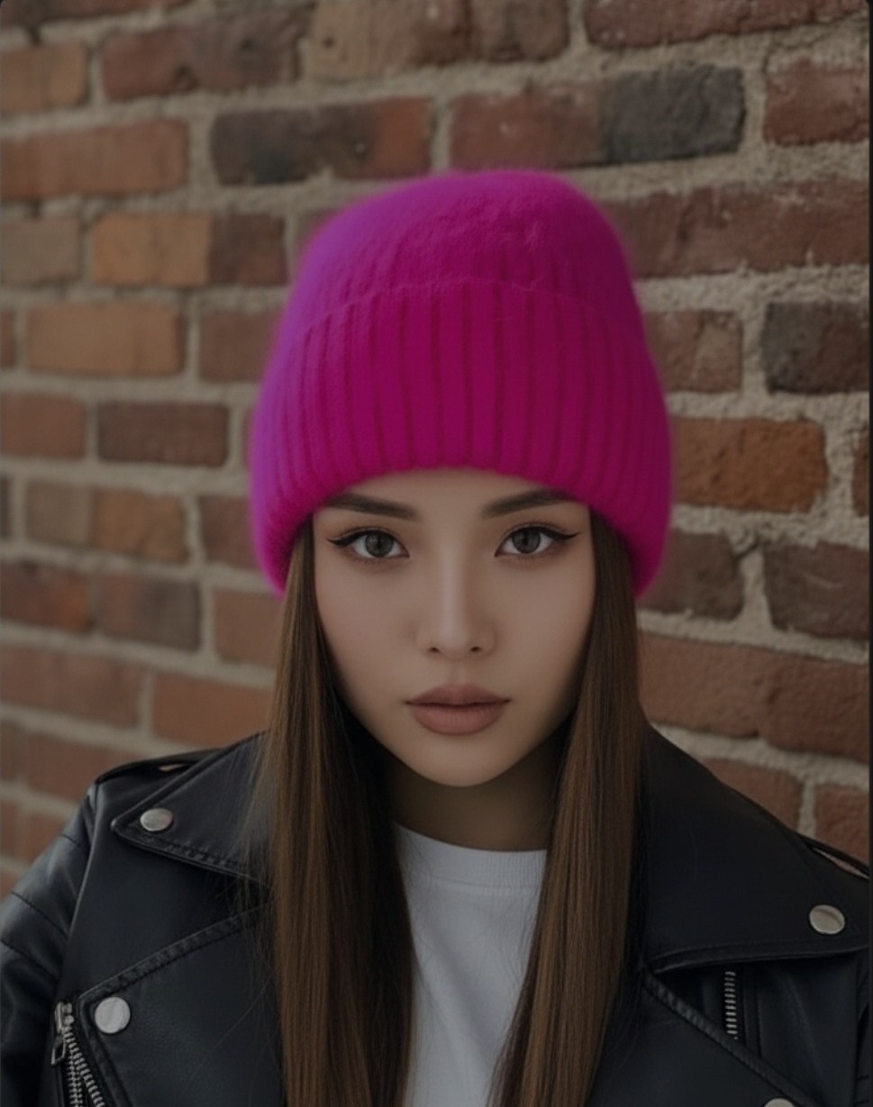 шапка зимняя из ангора,шапка женская,женская шапка из ангоры,модная шапка,женская вязаная шапка