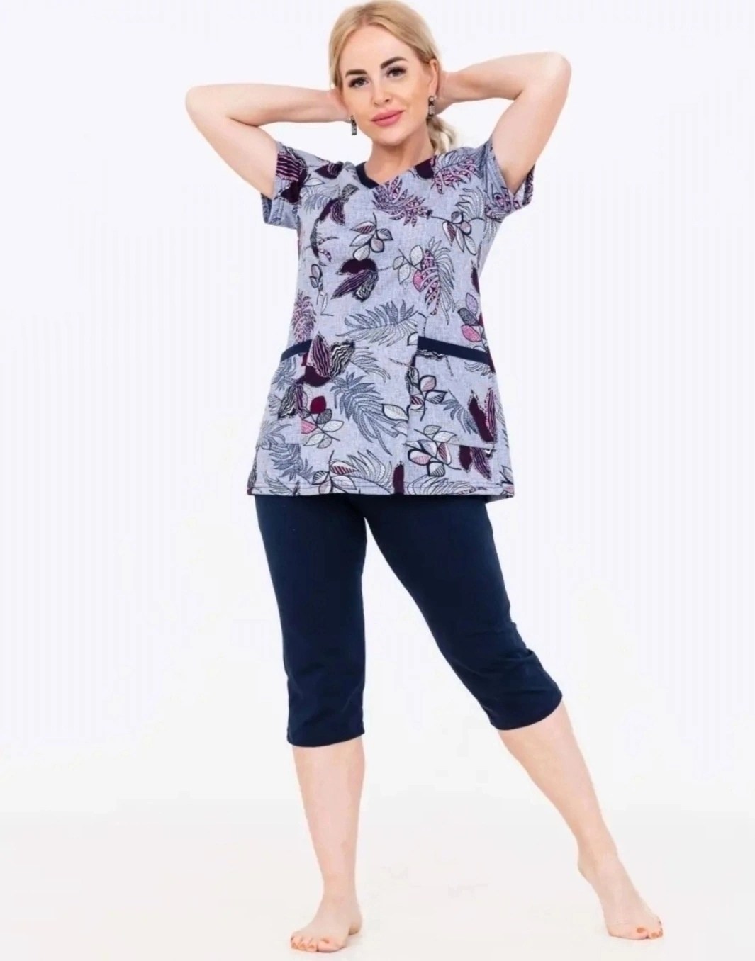 костюм женский с бриджами летний домашний большие,костюм из кулирки женский,летний костюм из кулирки женский,натали костюм с бриджами 7199,костюм женский домашний