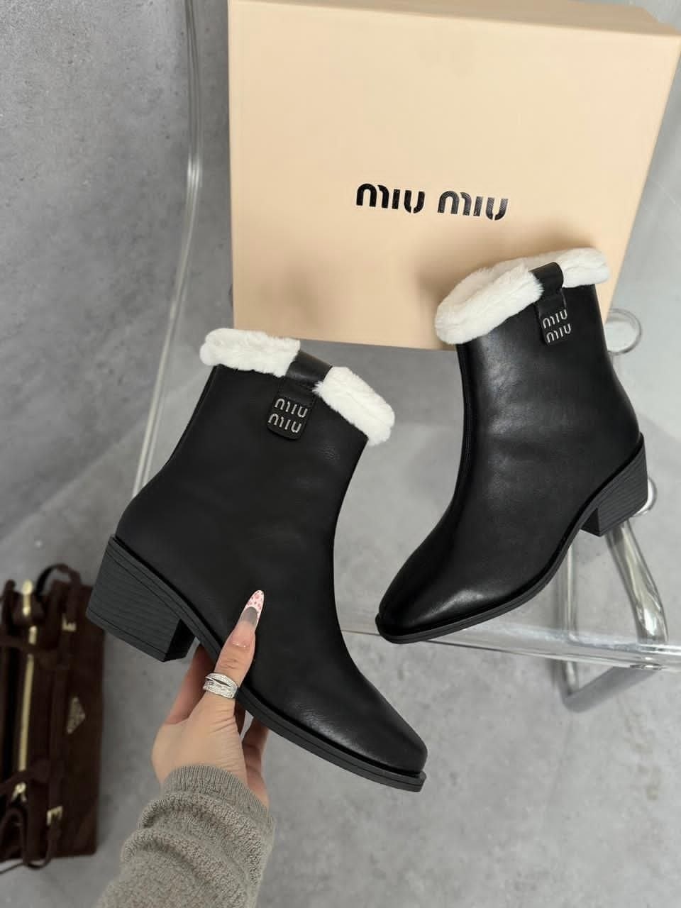 ботинки miu miu, женская зимняя,, miu miu,ботильоны женские