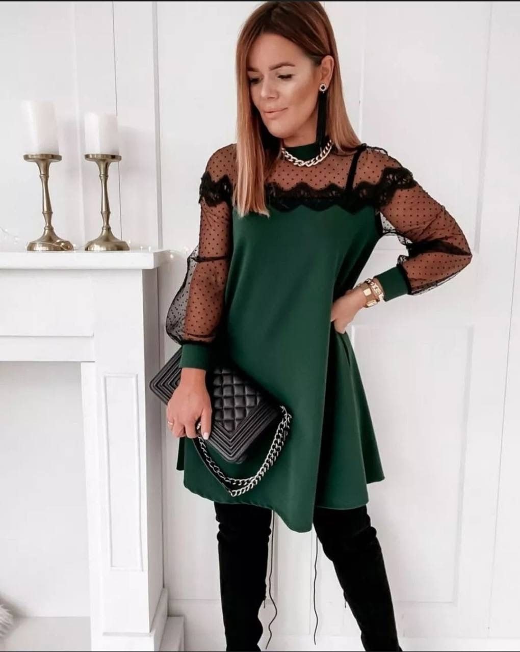 платье с кружевами,вечернее платье трапеция,платье с сеткой,нарядное платье трапеция,туника стильная