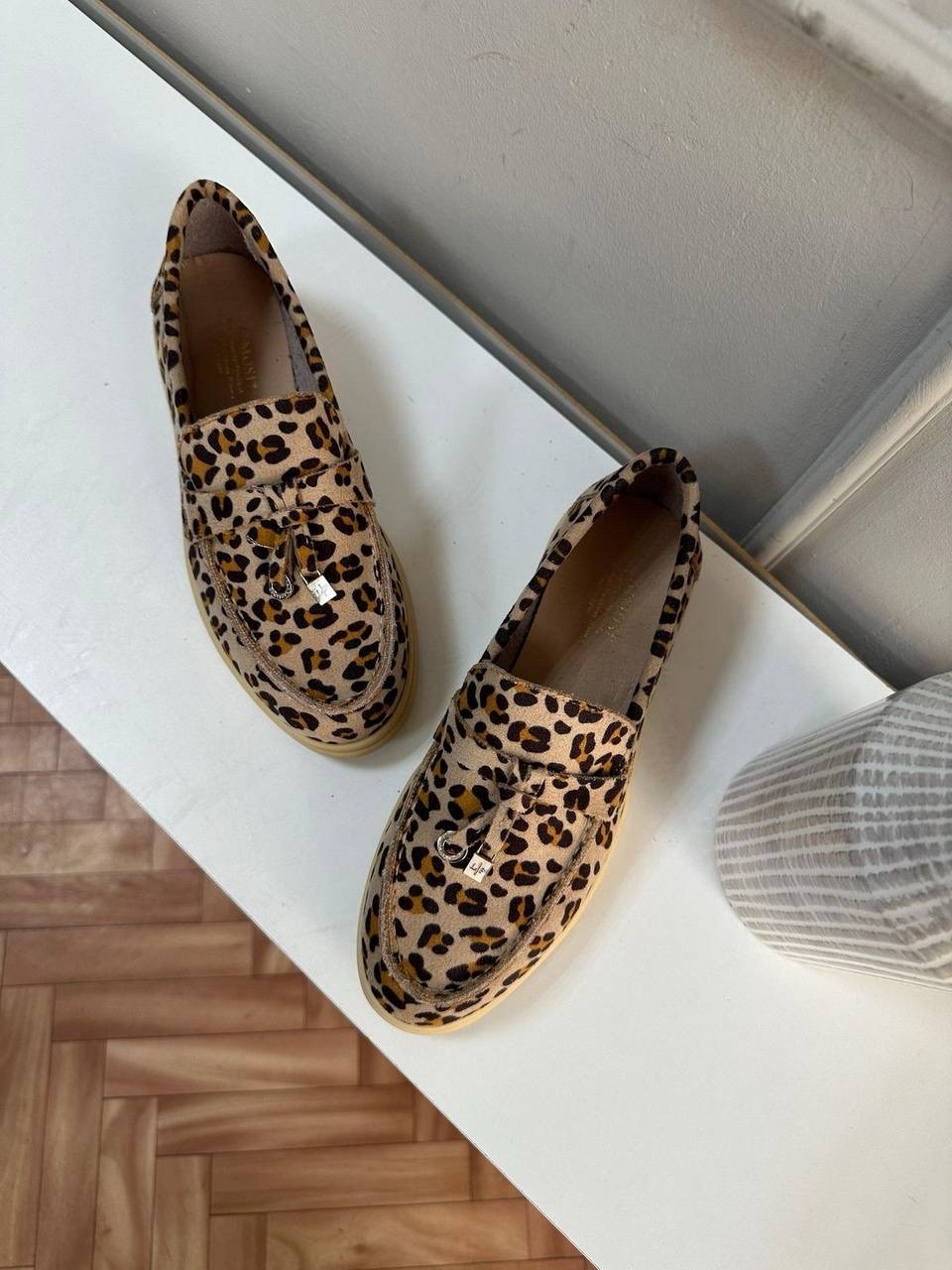 лоферы замш,, женская,эконика леопардовые ботинки,лоферы женские