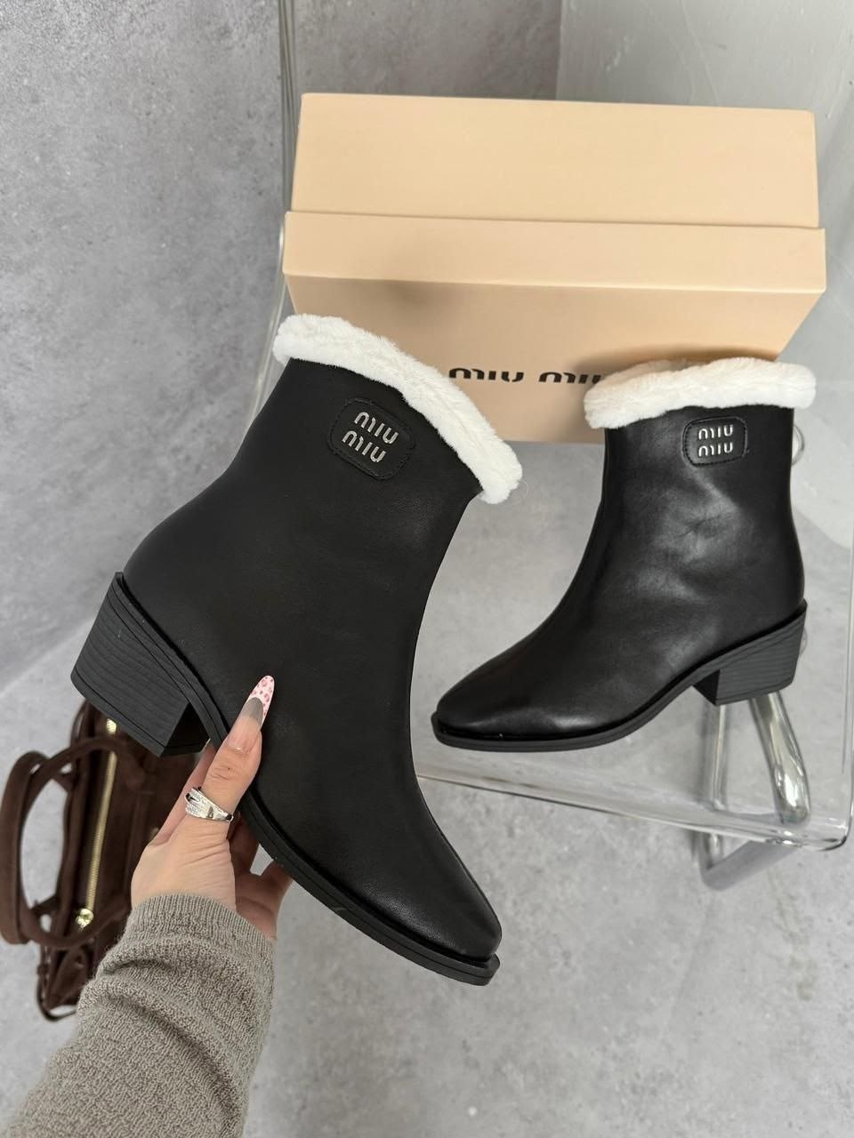 ботинки miu miu, женская зимняя,, miu miu,ботильоны женские