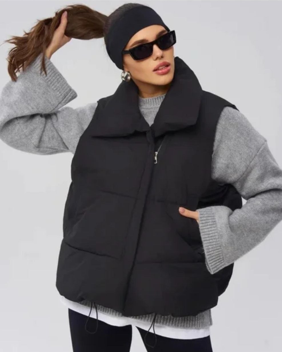 жилетка утепленная болоньевая оверсайз безрукавка,жилетка утепленная болоньевая оверсайз,жилетка оверсайз,жилетки женские,жилет оверсайз