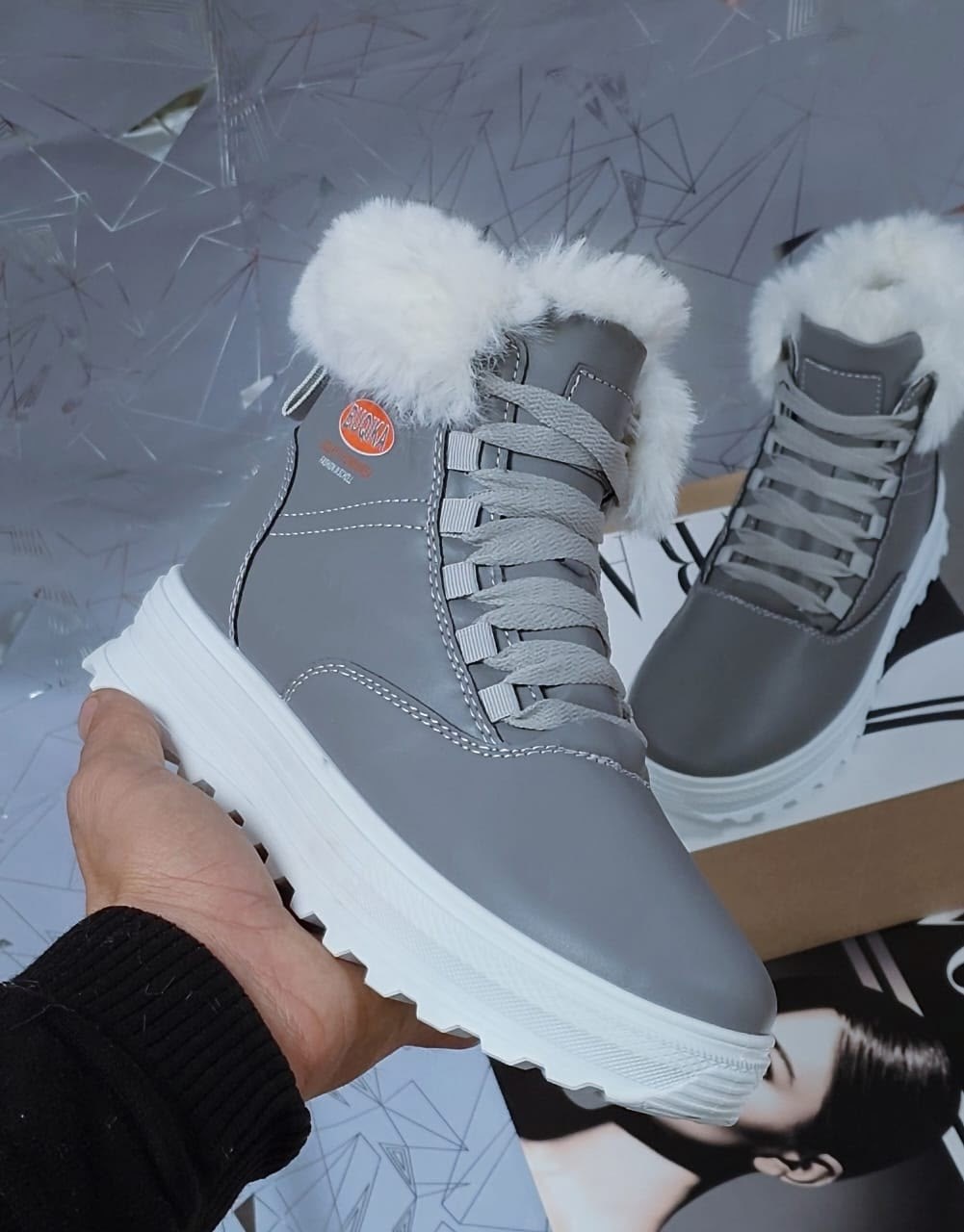,ботинка женские зимние,зимняя женская ,серые ботинки tendance женские зимние,женские ботинки