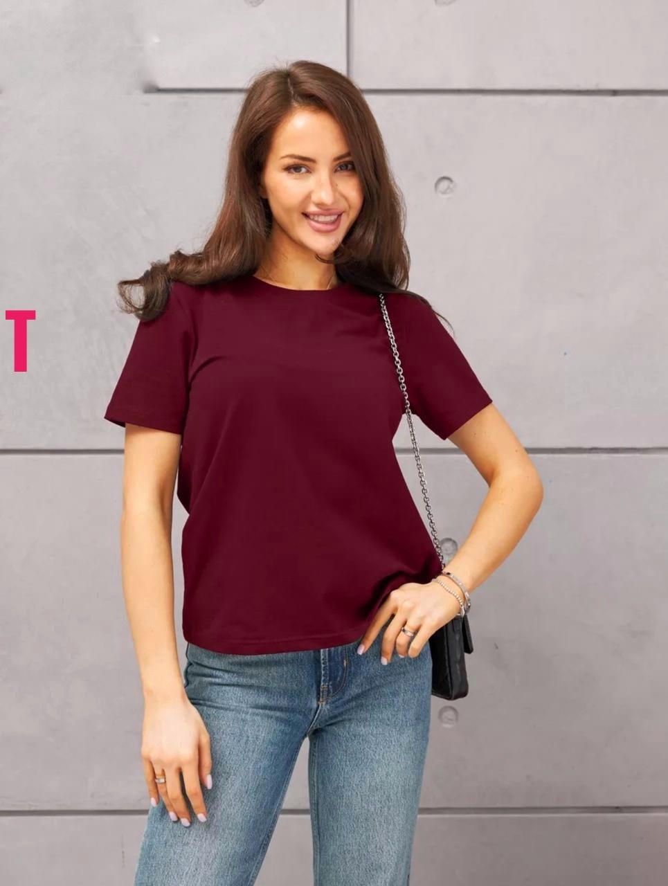 футболка женская бордовая,женская базовая однотонная футболка,женские футболки,женская базовая футболка,футболка для женщин