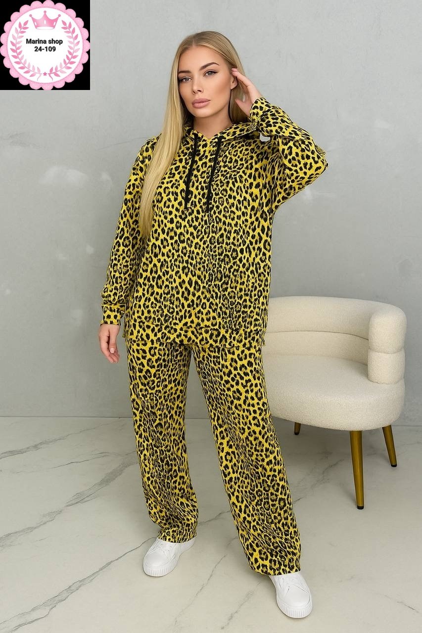 леопардовый костюм,женские костюмы,костюмы двойки,костюм с брюками,костюм на флисе