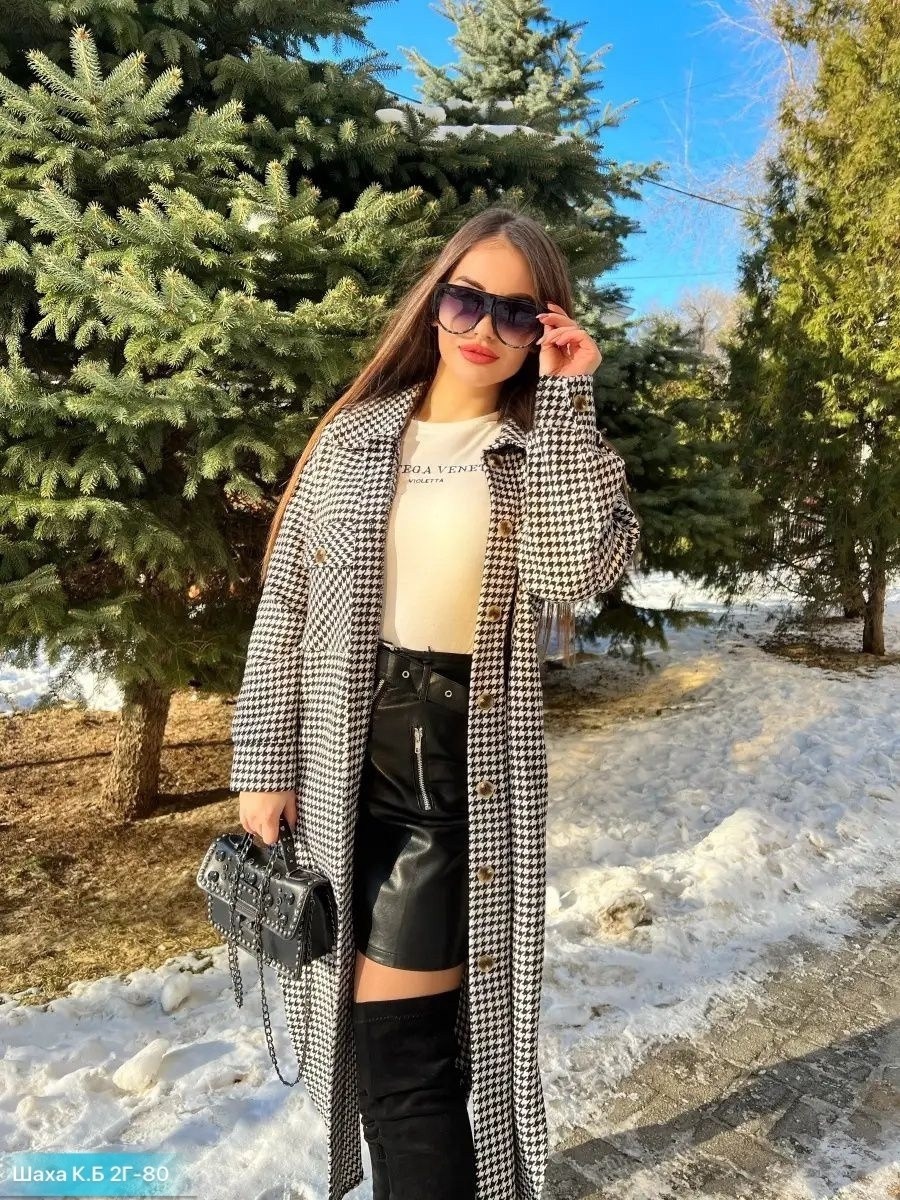 пальто гусиная лапка,пальто в клетку,стильное пальто,пальто модное,пальто свободного кроя