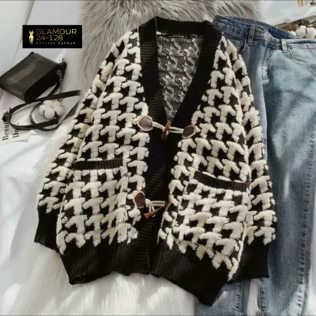 toptop кардиган гусиная лапка,sandro кардиган гусиная лапка,кофта кардиган,кардиган вязаное,кардиган стильный