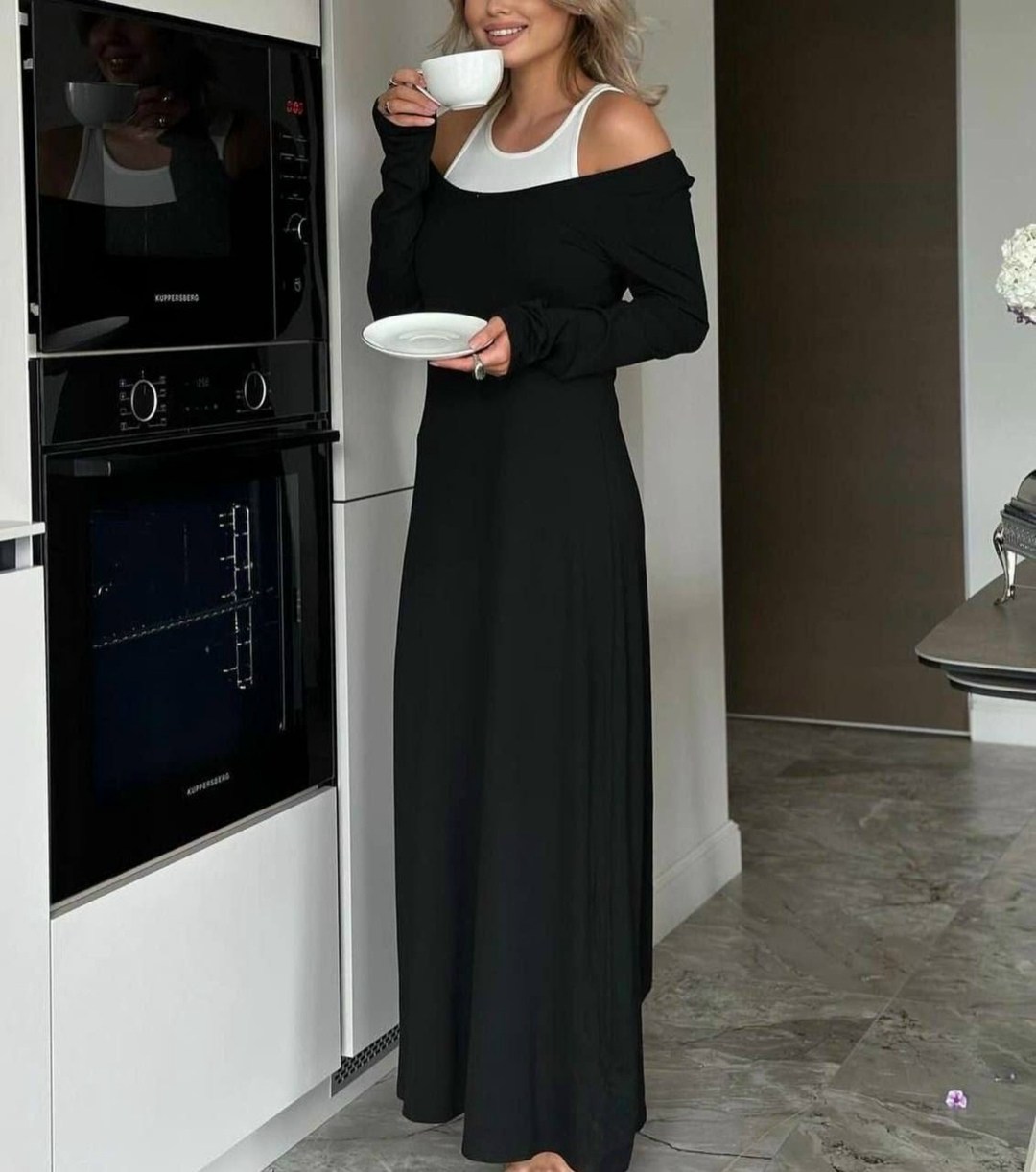 платье трикотажное макси,модное платье,повседневные платья,платье длинное,платье стильное