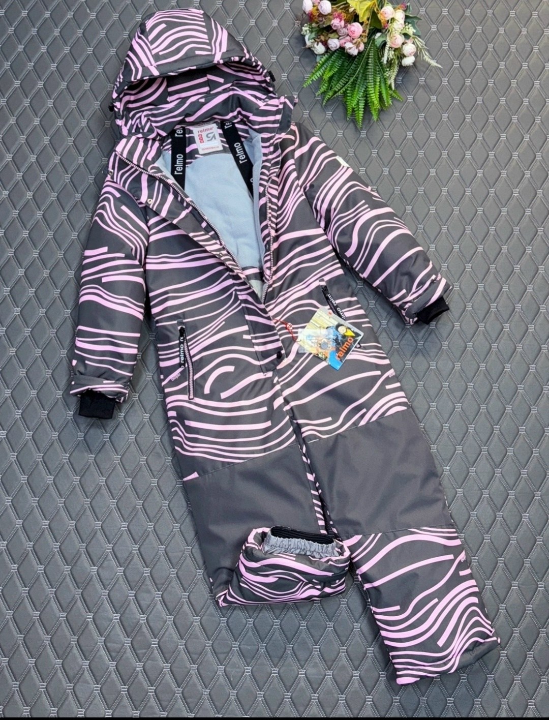 комбинезон зимний для девочки 128-134,комбинезон крокид зима,комбинезон утепленный sela,демисезонный комбинезон,комбинезон утепленный