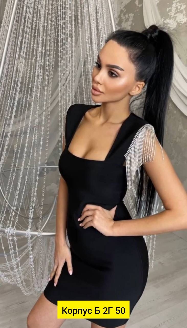 платье,платье с камнями,платья мини,платье бандажное,платье черное