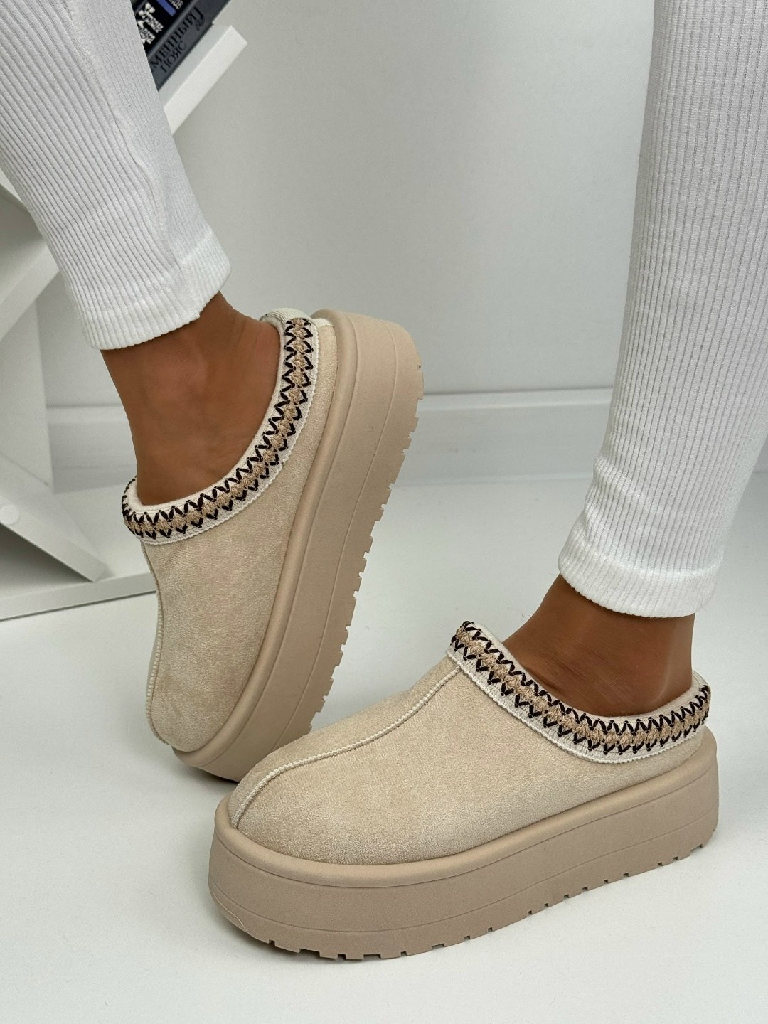 женские угги,модные тапочки,,тапочки на плоской подошве,тапочки на платформе