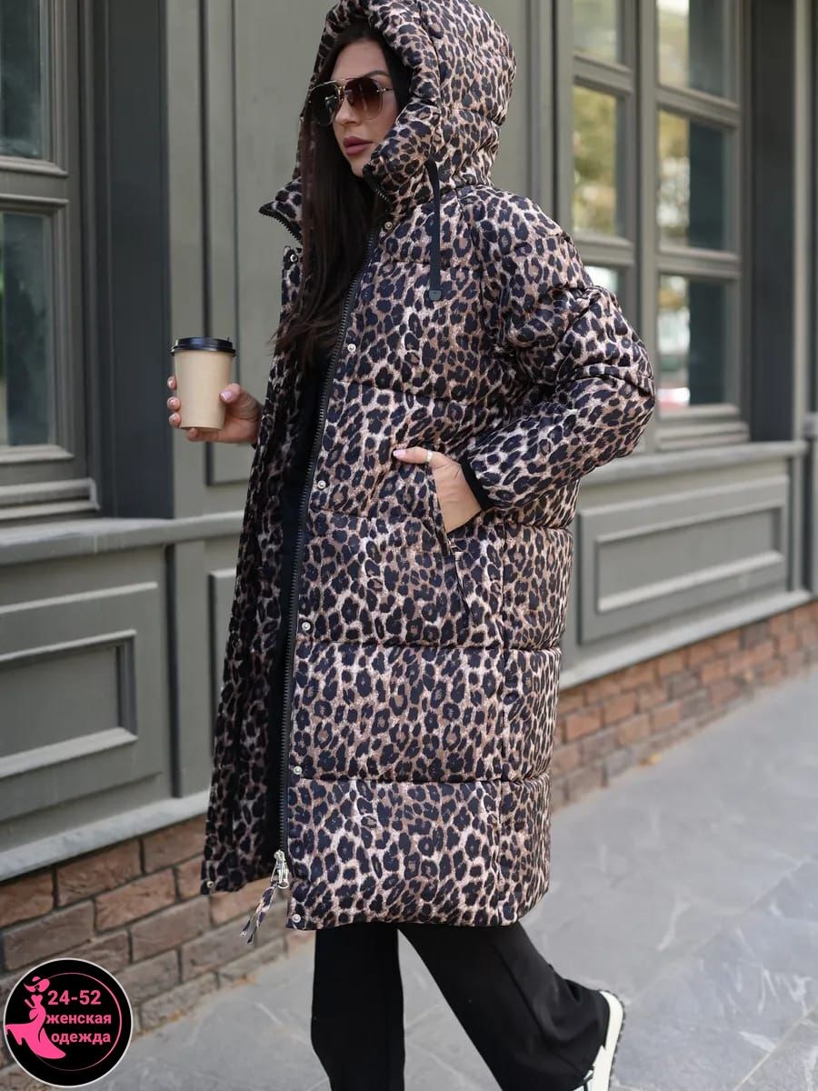 леопардовый пуховик,женские пуховики,куртка женская,пуховик пальто,куртка зимняя