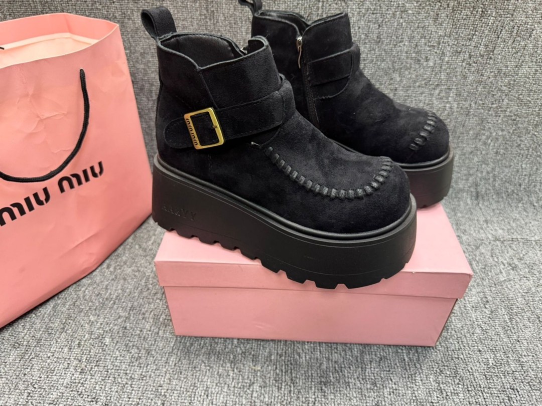 ,женские ботильоны на платформе, повседневные,ботинки miu,женская