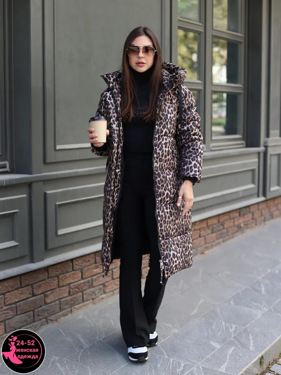 леопардовый пуховик,женские пуховики,куртка женская,пуховик пальто,куртка зимняя