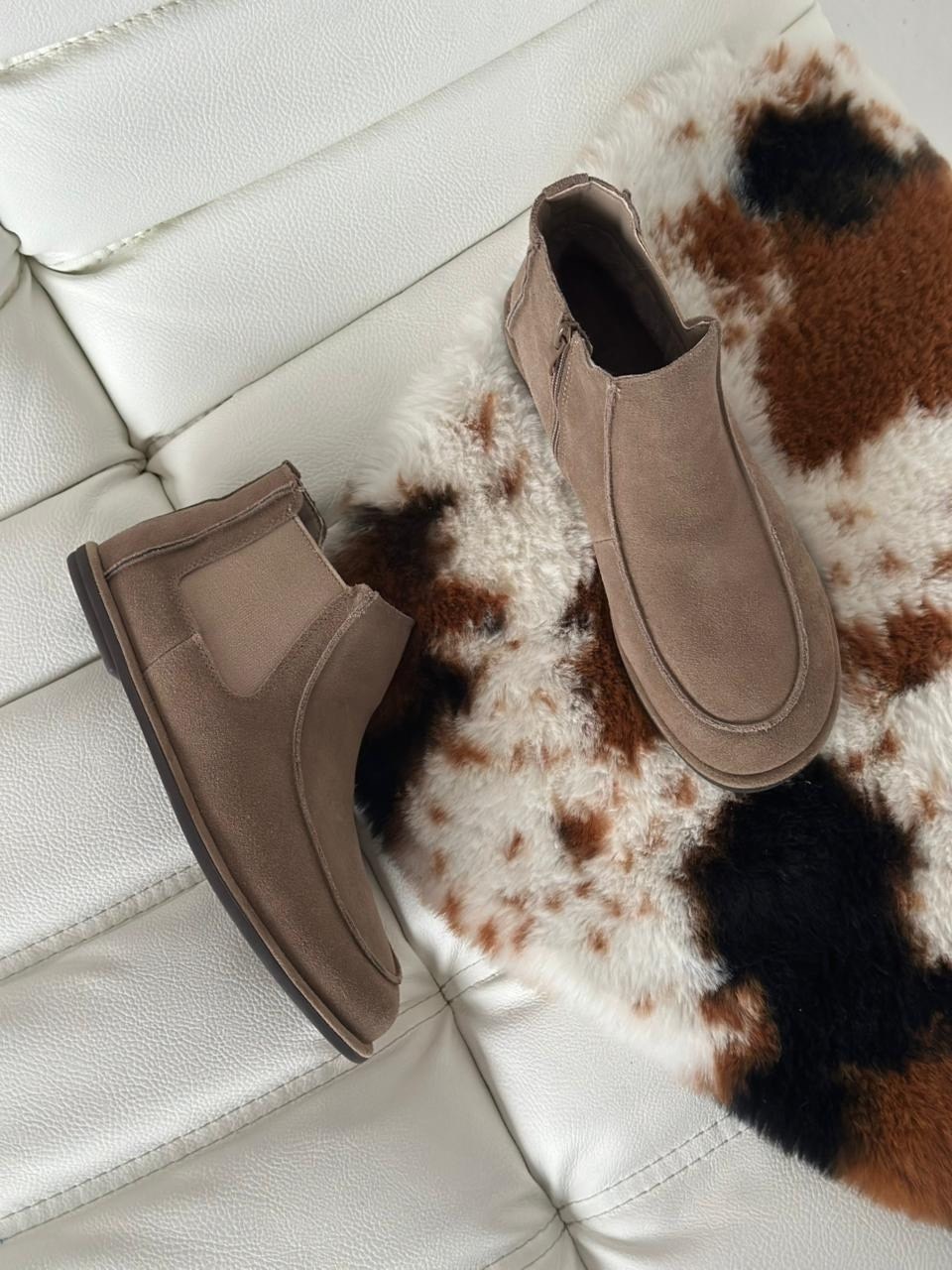 ботинки челси замшевые,, повседневные,женская ,челси ботинки