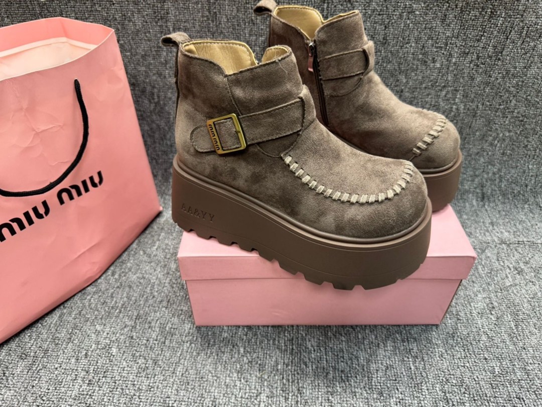 ,женские ботильоны на платформе, повседневные,ботинки miu,женская
