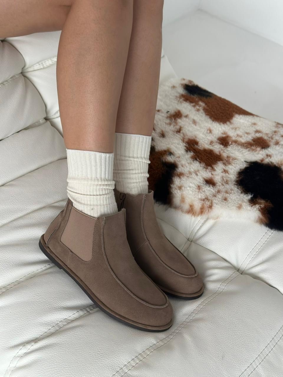 ботинки челси замшевые,, повседневные,женская ,челси ботинки