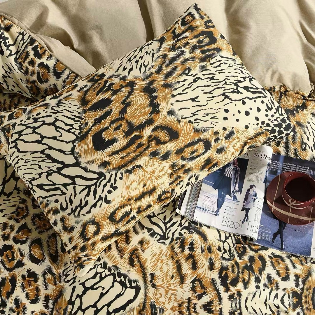 комплект постельного белья,постельного белья,постельное белье унисон леопард,комплект постельного белья двуспальное,постельное белье леопардовое