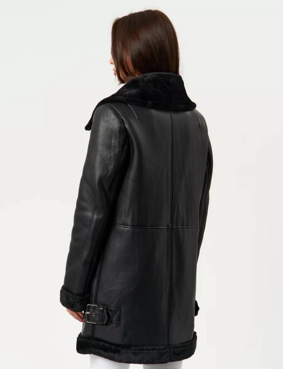 дубленка женская,дубленка este'e exclusive fur&leather,дубленка женская авиатор,черная дубленка,дубленка авиатор зара