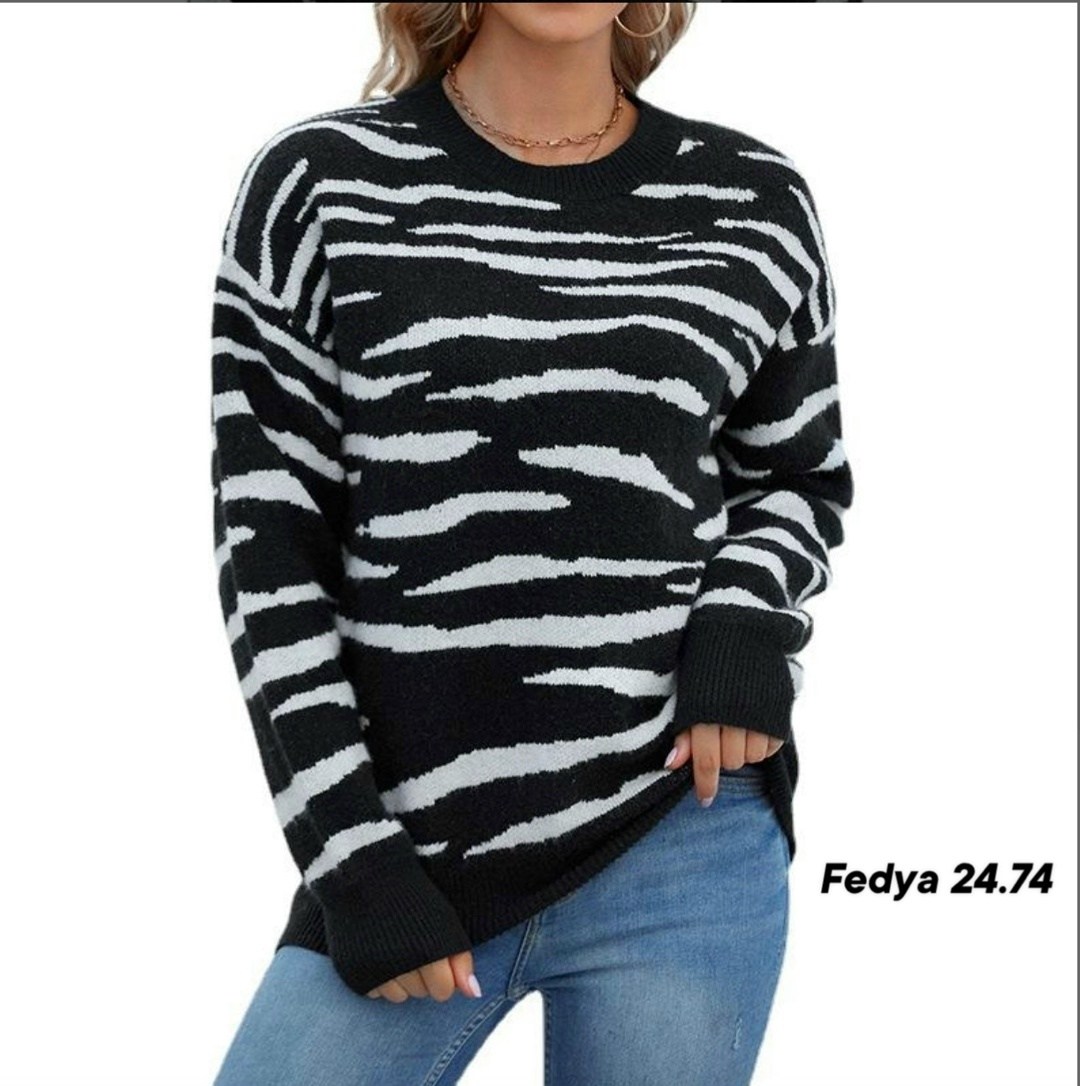 женский пуловер в полоску,свитер с принтом зебра,джемпер стрейч,кофта женская свитер,свитер