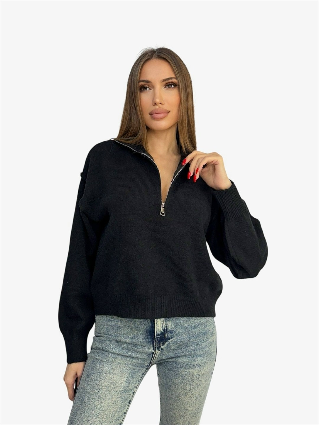 свитера женские,модные свитера,свитер с замком,джемпер с замком,женская кофта