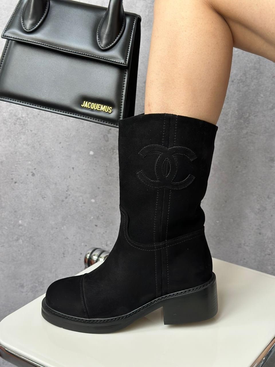 сапоги chanel,замшевые сапоги,ботинки chanel,замшевые полусапоги,полусапоги