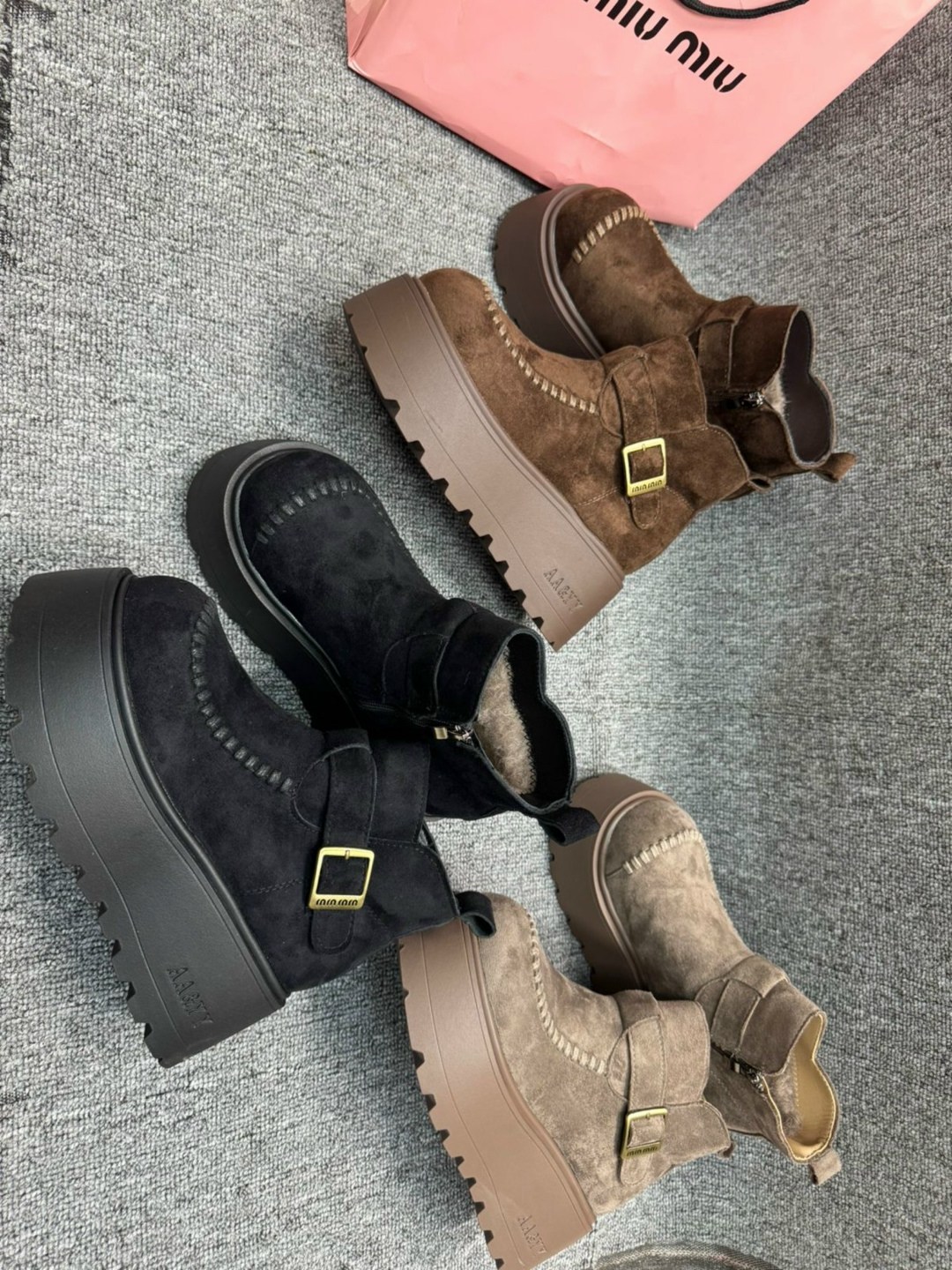 ,женские ботильоны на платформе, повседневные,ботинки miu,женская