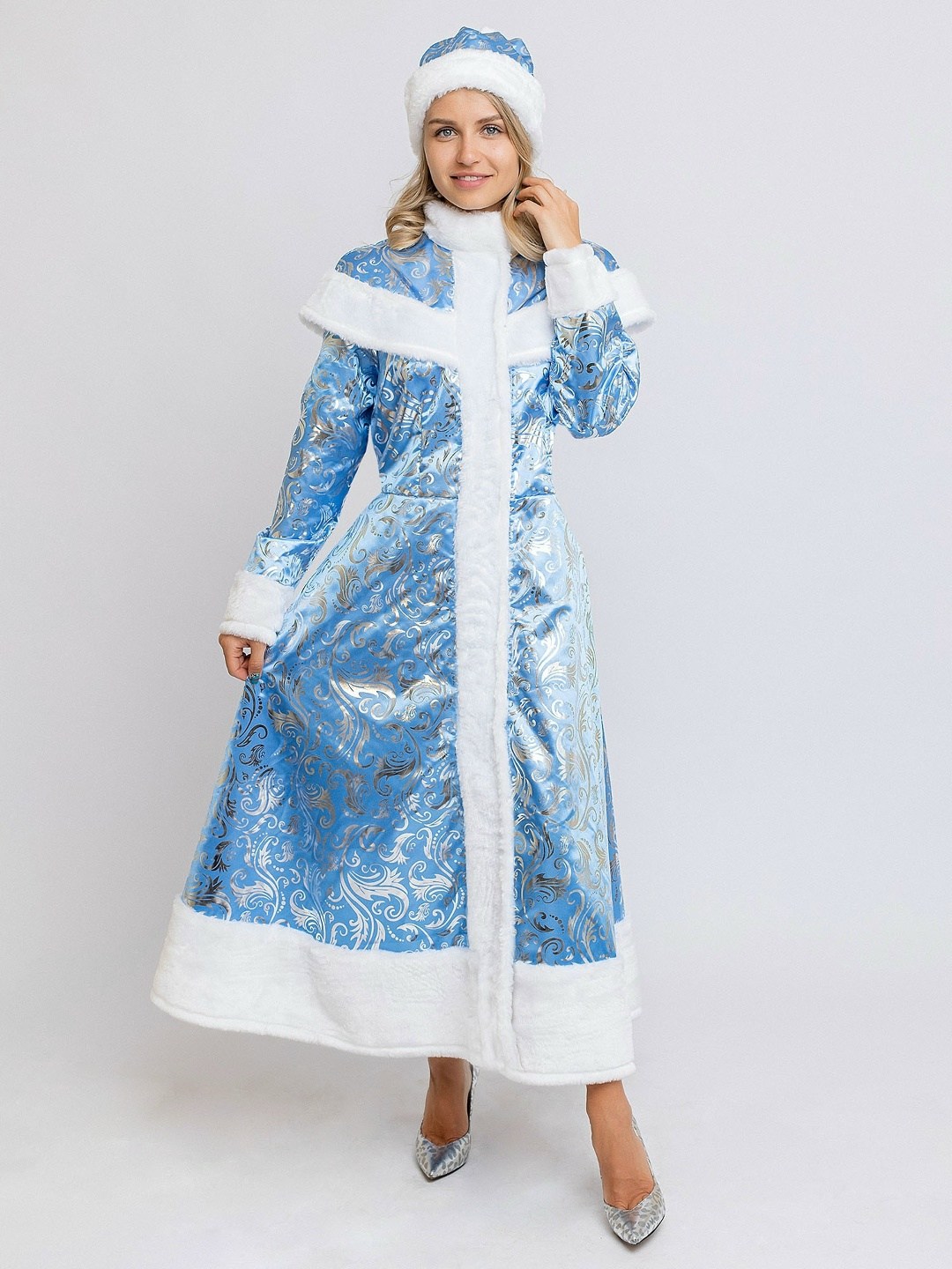 костюмы снегурочки,костюм снегурочки для взрослых,карнавальные костюм снегурочка,костюм снегурочка зимние узоры,костюм снегурочка премиум взрослая