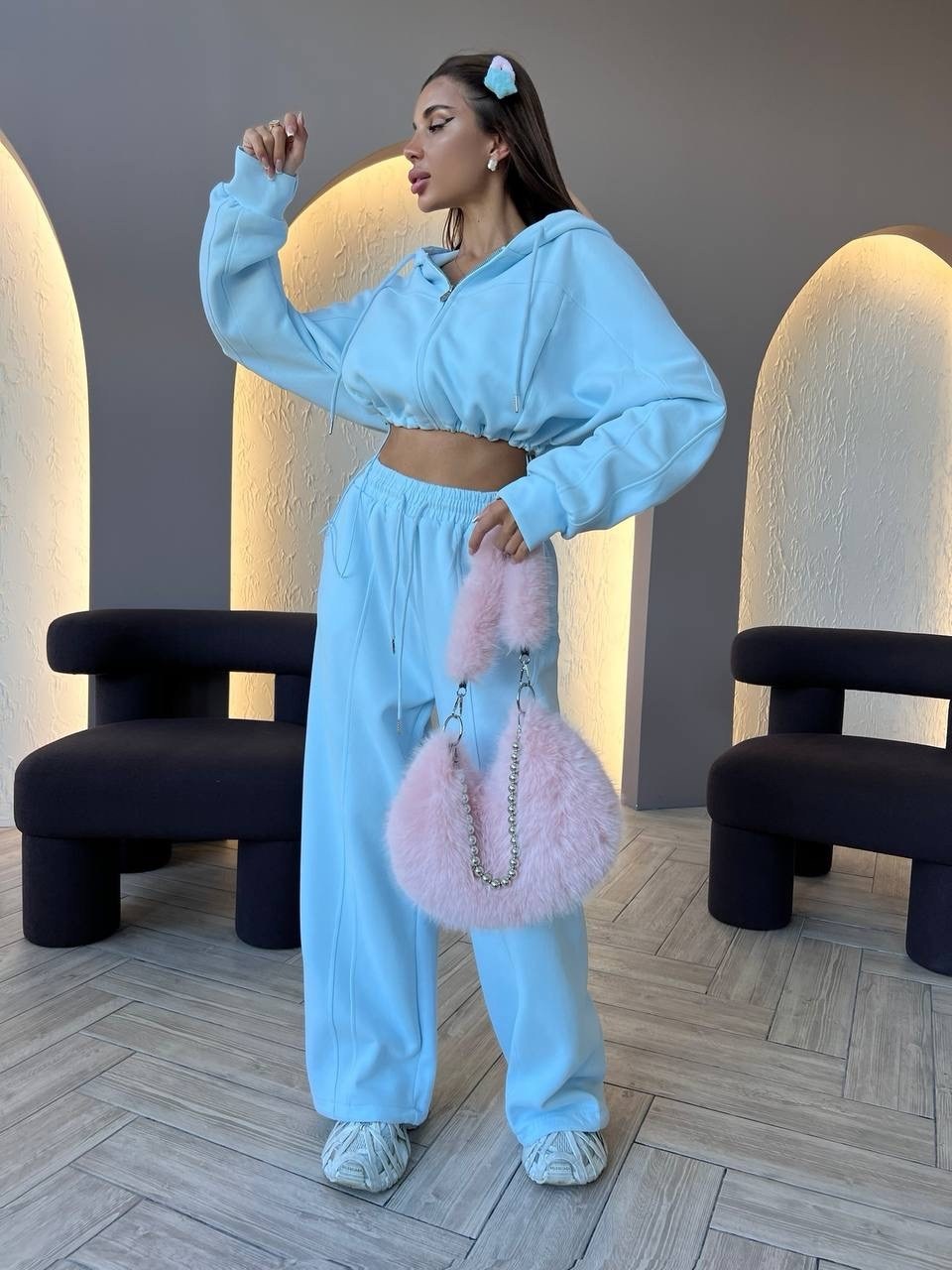 костюм со штанами,спортивные костюмы женские,костюм худи,костюм стильный,костюм голубой