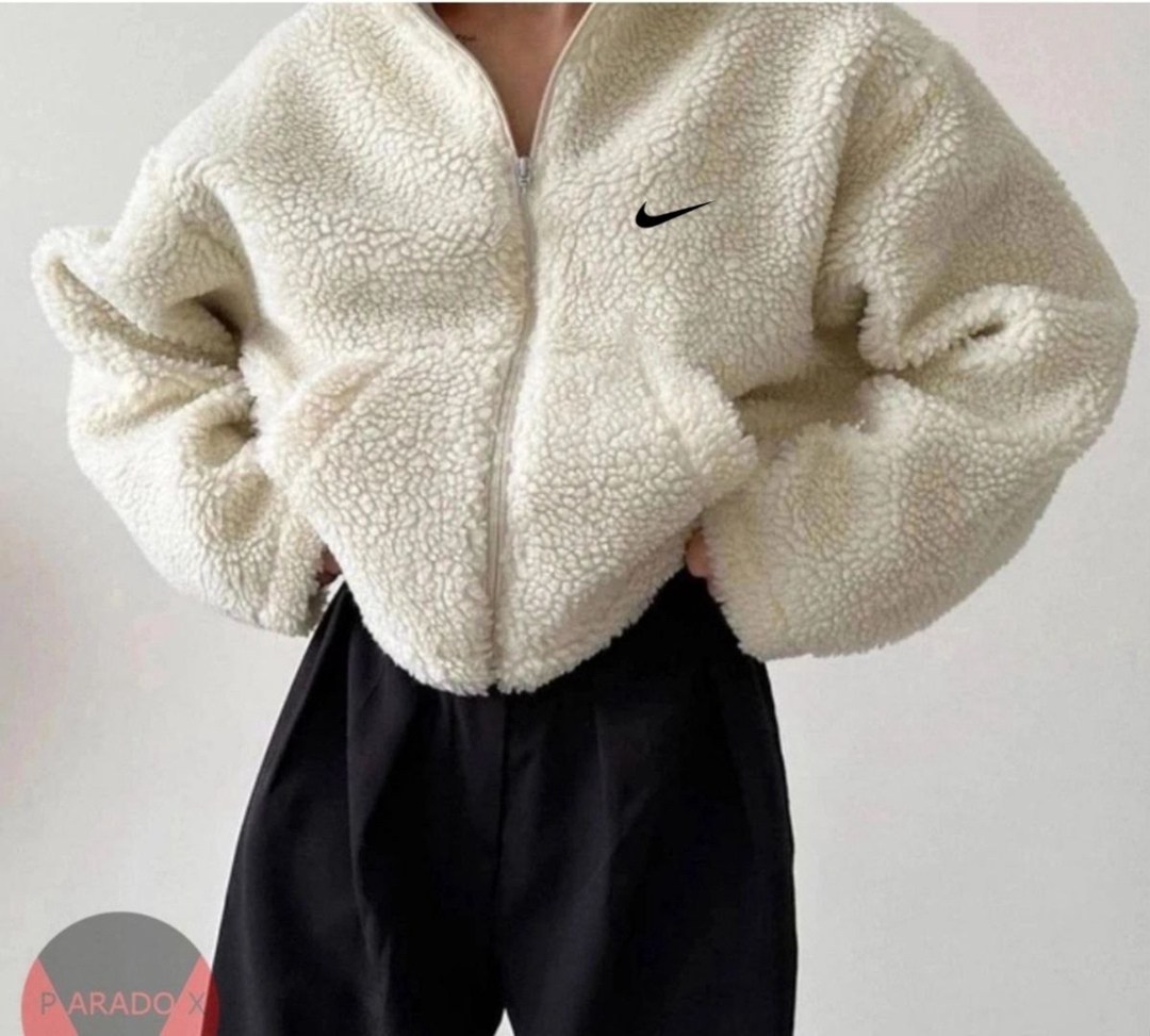 шубка тедди nike,куртка барашек,кофта барашек,плюшевая куртка найк,зимние куртки