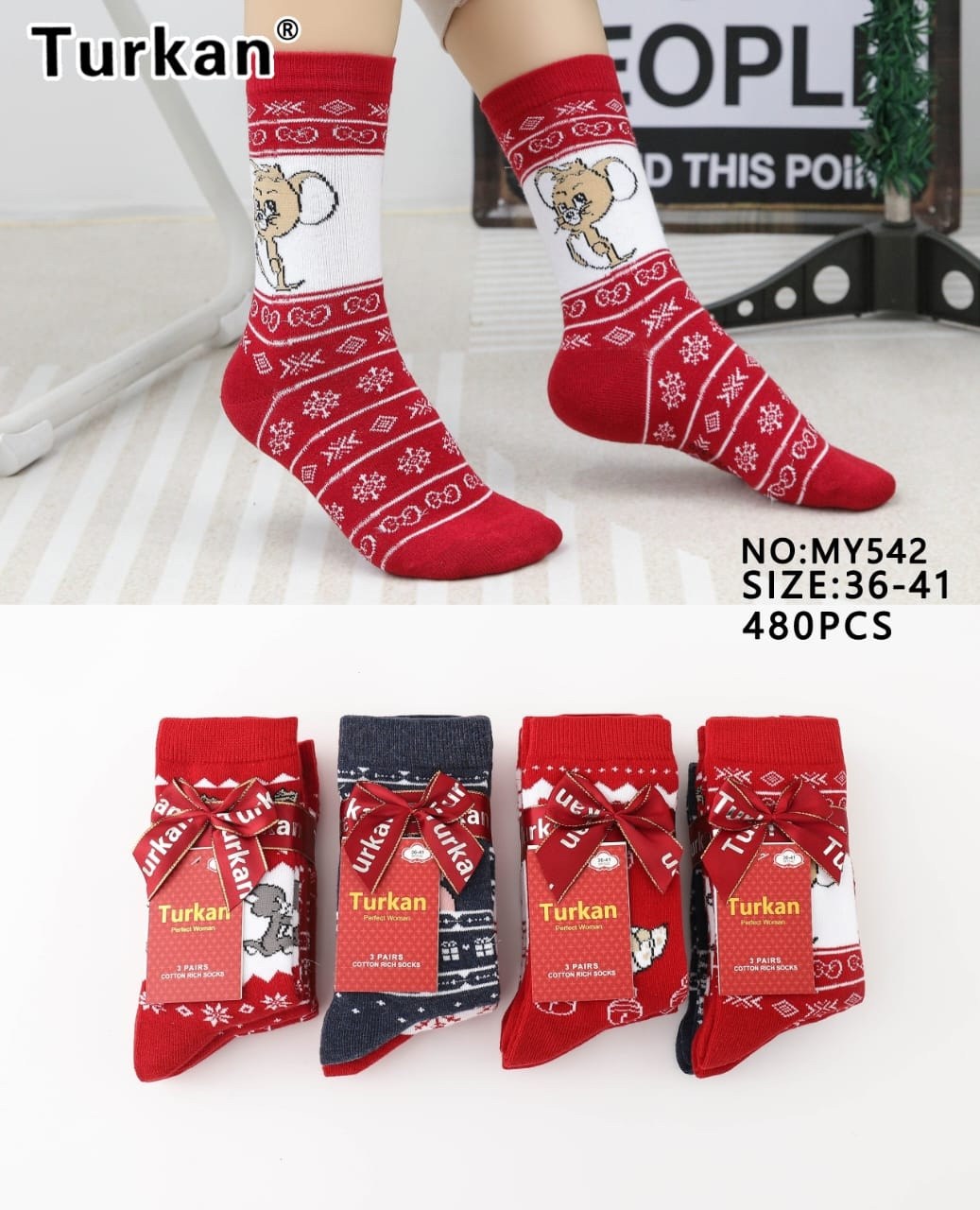 носки женские новогодние,носки turkan новый год и рождество,носки женские с принтами,turkan merry christmas носки,носки женские turkan