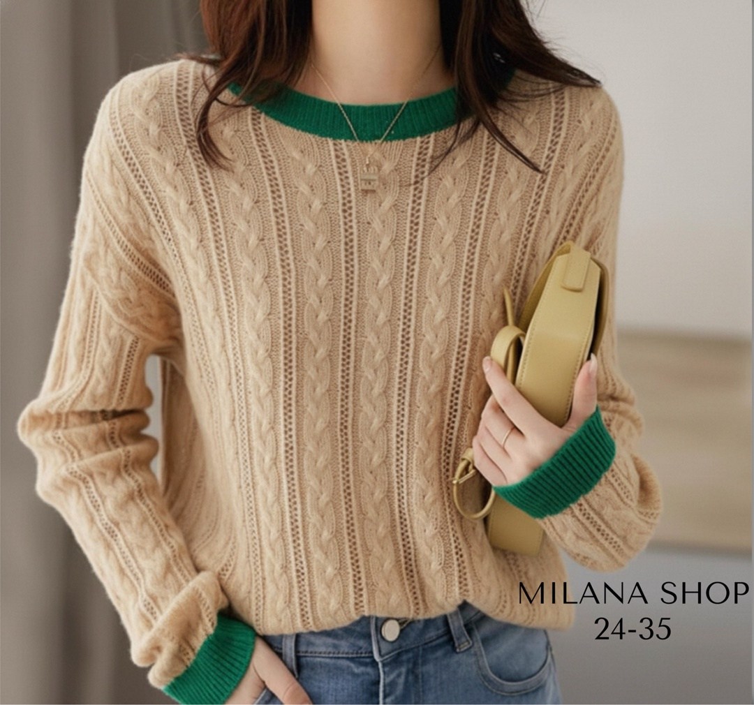 женский трикотажный пуловер с круглым вырезом,женский свитер,свитера вязаные,женский трикотажный пуловер,свитер женский вязаный