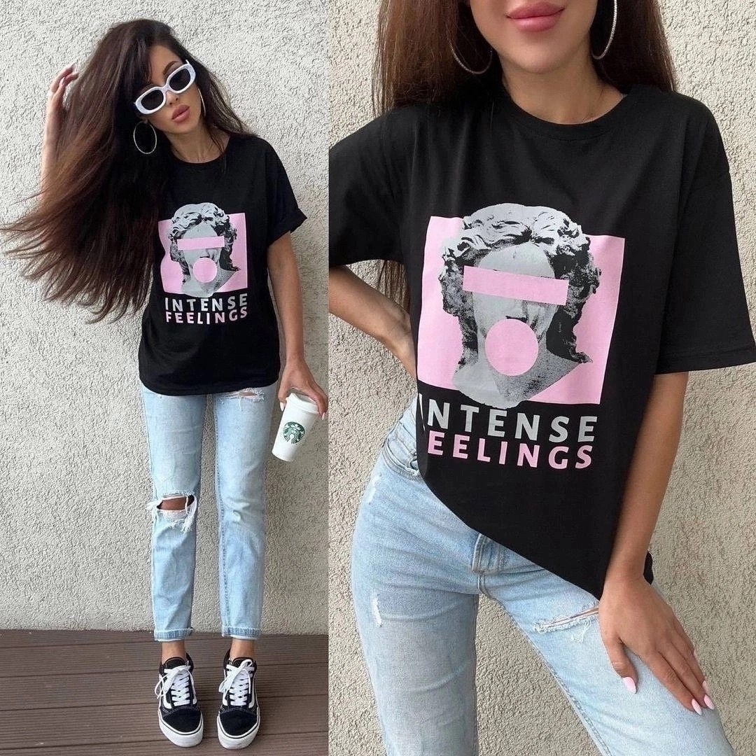 черная футболка оверсайз,футболка свободного кроя,футболка оверсайз,повседневная женская футболка,футболка женская