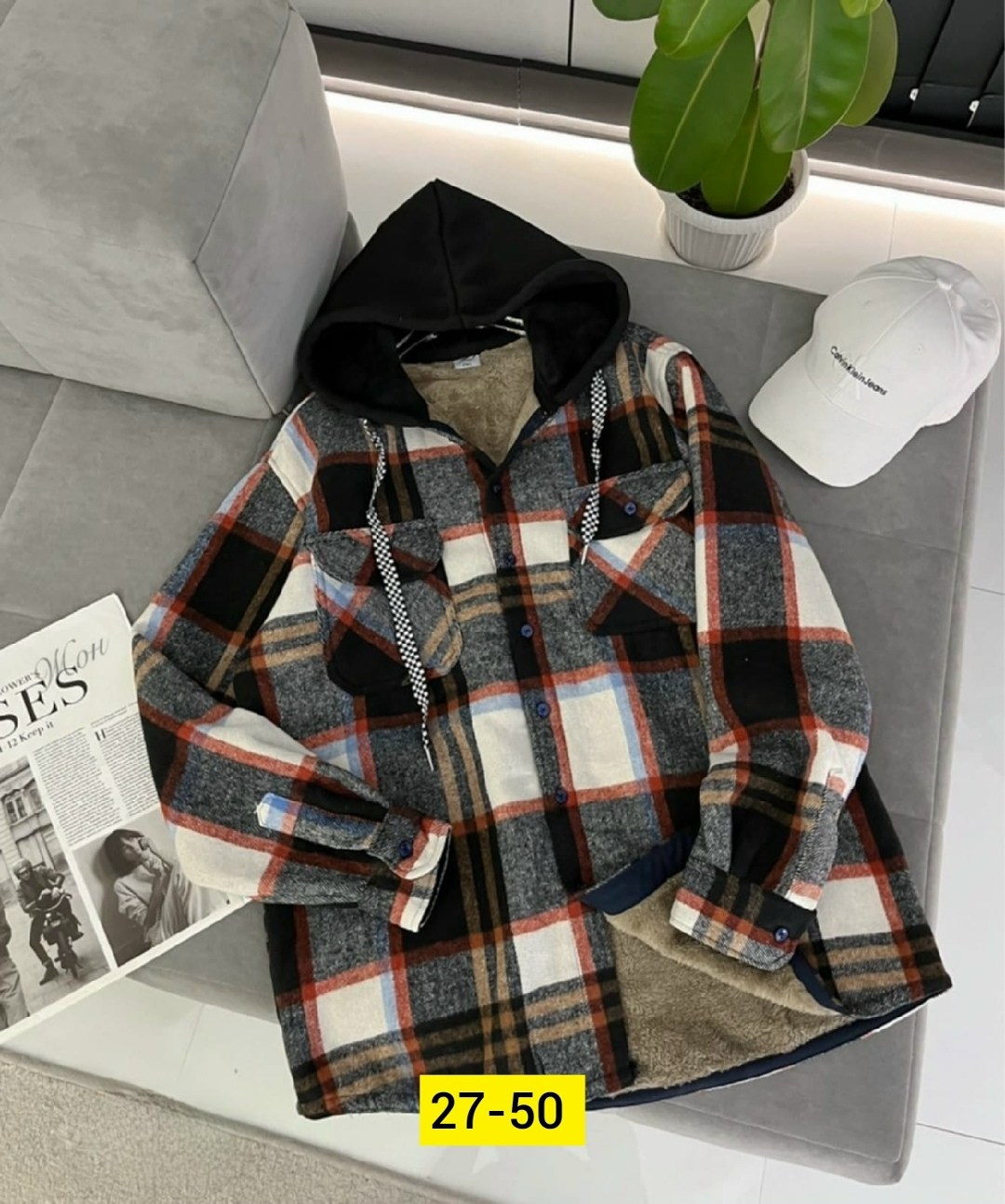 рубашка с капюшоном,рубашка в клетку с капюшоном,теплая рубашка,рубашка утепленная,рубашка в клетку теплая с капюшоном