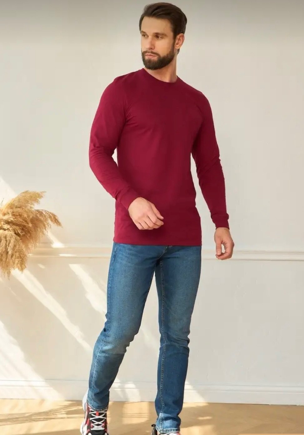 лонгслив бордовый мужской,лонгслив мужской,лонгслив бордовый,лонгслив,мужская кофта
