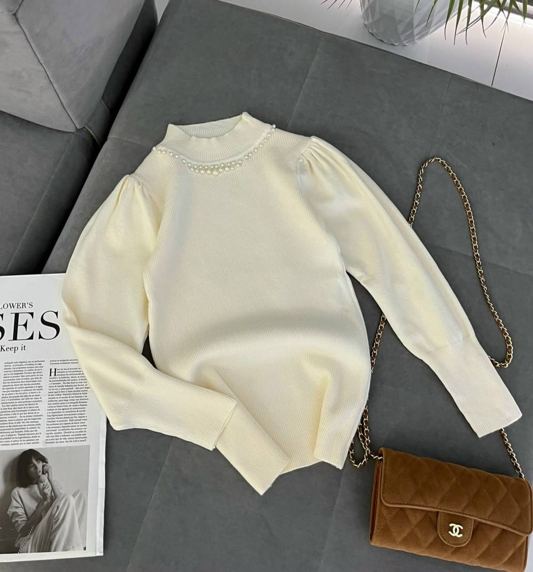 стильная кофта,джемпер с бусинами,кофта женская,свитер с высоким воротником,трикотажная кофта