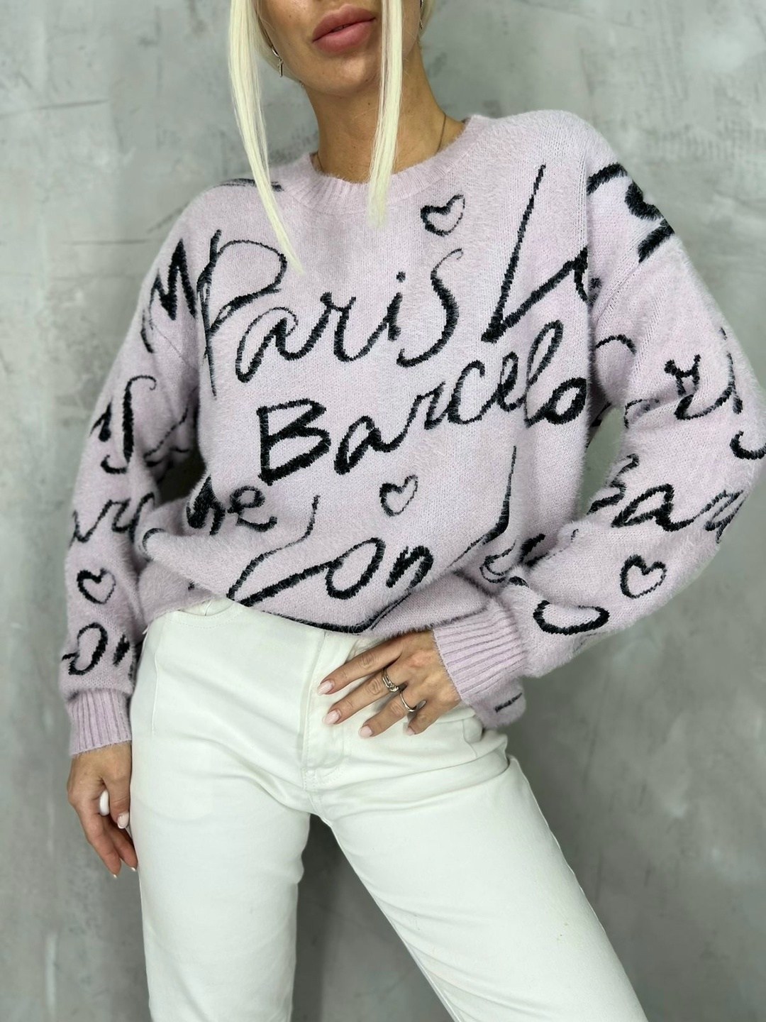 вязаный свитер оверсайз с принтом,кофта свитер оверсайз,кофта свитер,свитшот женская,женские свитера